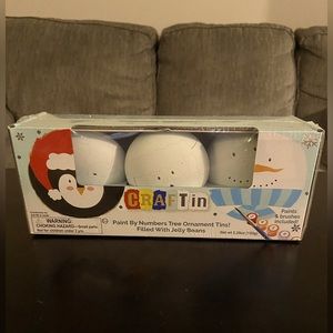 Craftin Paint By Number Christmas Tree Ornaments Paint Brushes Included NEW